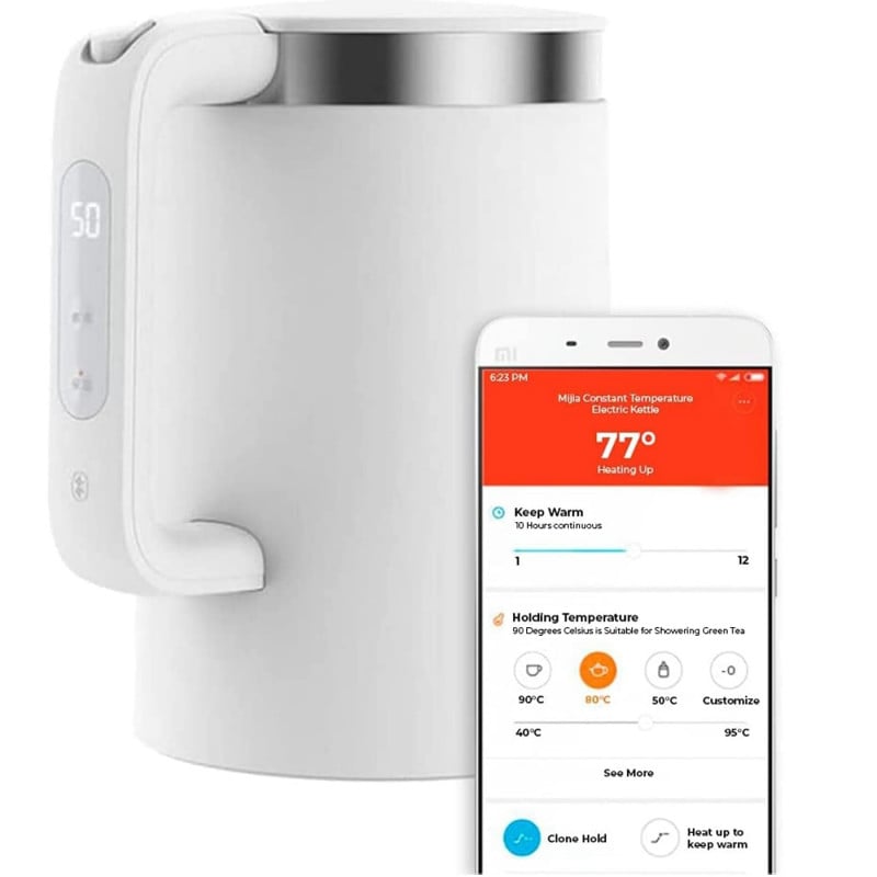 Електрическа кана Xiaomi Mi Smart Kettle Pro, 1800 W, 1.5 l, Bluetooth управление, Стомана, Бял