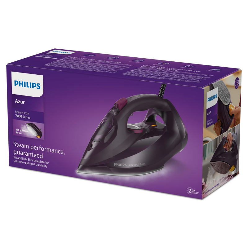 Ютия Philips DST7061/30, 3000W, 300ml, Дебит на пара 55 гр/мин, Quick Calc Release, SteamGlide Elite, Лилав