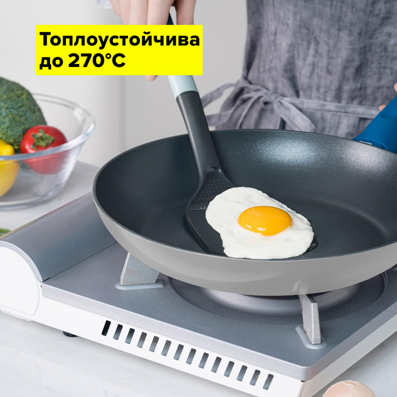 Шпатула с ренде Tasty 678061, Нехлъзгаща гумена дръжка, 34 см, Пластмаса, Син