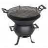 Чугунено барбекю ELITE BBQ-630, Дървени въглища, 30 см площ за скара, Регулируема дръжка, Черен