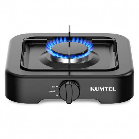 Единичен газов котлон KUMTEL HGCN-1001B, LNG газ, 26.5x26.5 см, Черен