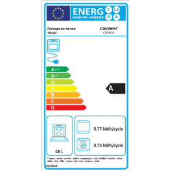 Готварска печка Crown CR-50E50, 49L, 4 котлона, 3 програми, 300C, Капак, Бял