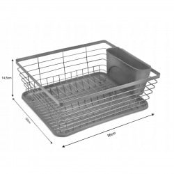 Сушилник за съдове Kinghoff KH 1715, Поставка за прибори, 36x30 см, Сив