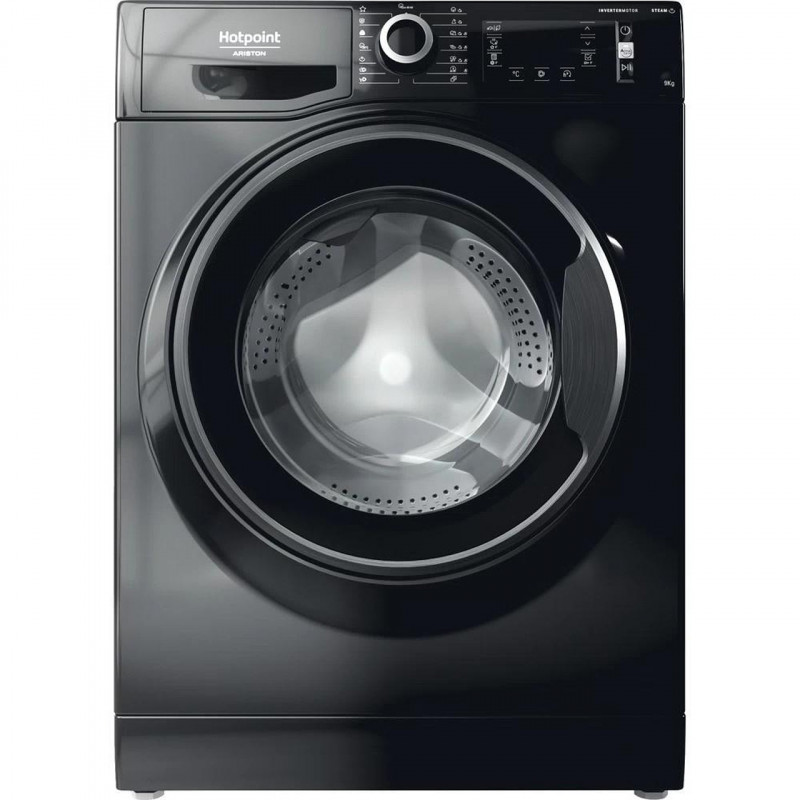 Пералня Hotpoint-Ariston NLCD 948 BS A EU, Клас A, Инверторен мотор, 1400 об/мин, 9 kg, LED дисплей, Таймер, 15 програми, Черен