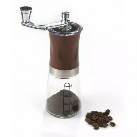 Механична мелничка за кафе Klausberg KB 7176, 8 чаши, Регулиране на големина, Стъкло, Кафяв