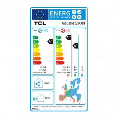 Инверторен климатик TCL Elite TAC-12CHSD/XA73IF, 12000 BTU, A++/A+++, До 28 м, I Feel, 3D Airflow, 4D Airflow, Бял