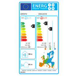 Инверторен климатик Grento GRA12CH3, 12000 BTU, А++/А+, LED дисплей, Самопочистване, Wi-Fi, I Feel, Бял