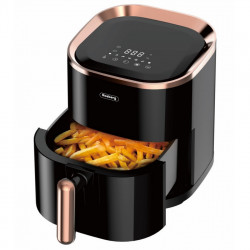 Фритюрник с горещ въздух AirFryer Rosberg R51980Z, 1200W, 3.5 л, 7 програми, Таймер, Черен/златист