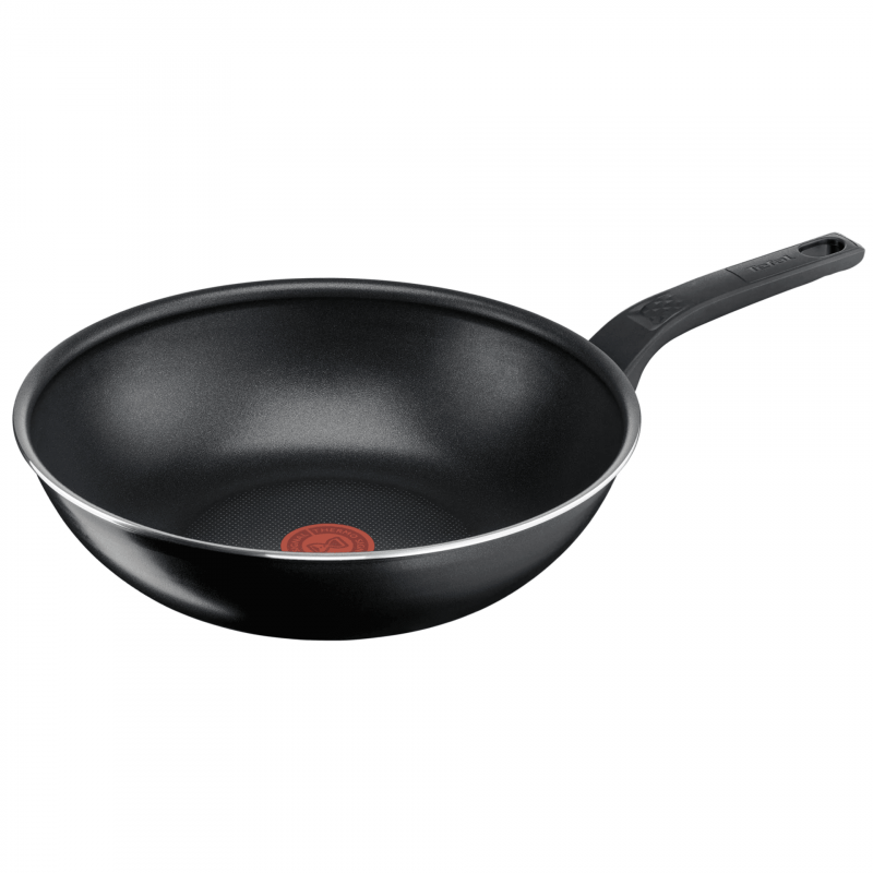 Уок Тиган Tefal B5671953, 28 см, Thermo-Signal, Thermo-Spot, Титаниево покритие, Без PFOA, Черен