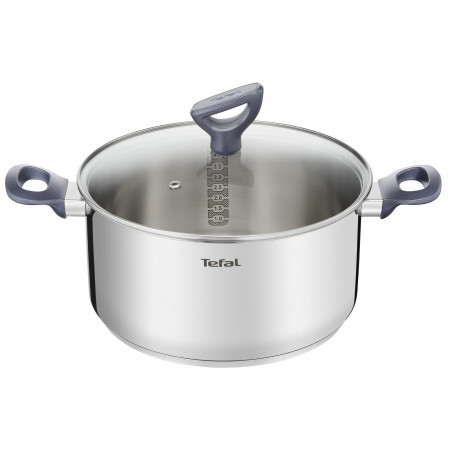 Тенджера Tefal G7124645 DAILY COOK, 24 см, 4.5 л, Thermo-Spot, Индукция, Без PFOA, Инокс