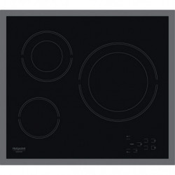 Керамичен плот за вграждане Hotpoint-Ariston HR 603X/1, 4500W, 4 зони, 9 степени, Таймер, Черен