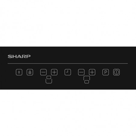 Керамичен плот за вграждане Sharp KH-3I25NT0K-EU, 3500W, 2 зони, 9 степени, Таймер, Booster, Индукционен, Черен