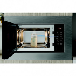 Микровълнова фурна за вграждане Indesit MWI 120 GX , 20 l, 1000 W, Кварцов грил, LCD дисплей, Автоматично готвене, Push&Go,