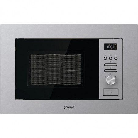 Микровълнова фурна за вграждане Gorenje BM201AG1X, 20 л, 1000 W, Грил, Автоматични програми, AquaClean, Сребрист