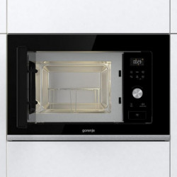 Микровълнова фурна за вграждане Gorenje BM201AG1BG, 20 л, 1000 W, 5 нива, Грил, 15 програми, Размразяване, Touch Screen, Черен/сребрист