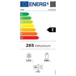 Хладилник с фризер Tesla RC3800FMB, 378 л, Енергиен клас E, 170W, Total No Frost, Metal Cooling, Super Cooling, Черен