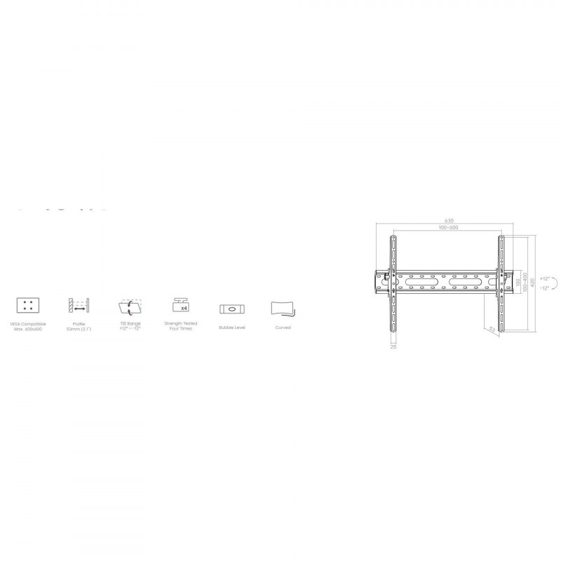 Стойка за телевизор Crown WM45K3780ST / KL31-46T, 37-80", До 45 кг, Черен