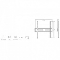 Стойка за телевизор Crown WM45K3270FX / KL31-44F, 32-70", До 45 кг, Черен