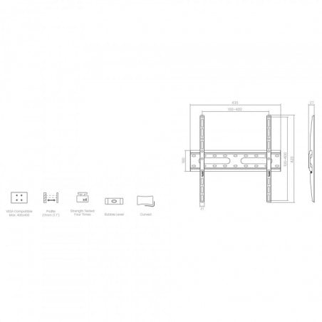 Стойка за телевизор Crown WM45K3270FX / KL31-44F, 32-70", До 45 кг, Черен