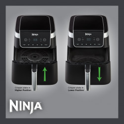 Фритюрник с горещ въздух Ninja Max Pro AF180EU, 2000W, 6.2 л, 1.2 кг, 40-240C, 6 програми, Черен