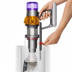 Вертикална прахосмукачка Dyson V15 Detect Аbsolute, 660W, 0.76 л, 60 мин автономия, Сензори, 3 режима, LCD, Сив