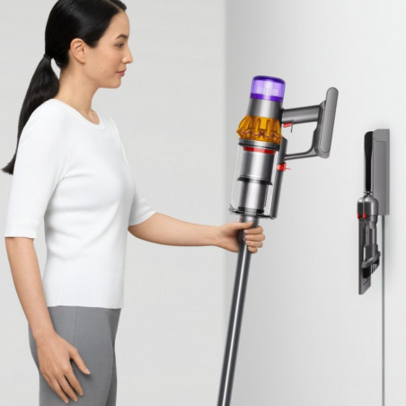 Вертикална прахосмукачка Dyson V15 Detect Аbsolute, 660W, 0.76 л, 60 мин автономия, Сензори, 3 режима, LCD, Сив