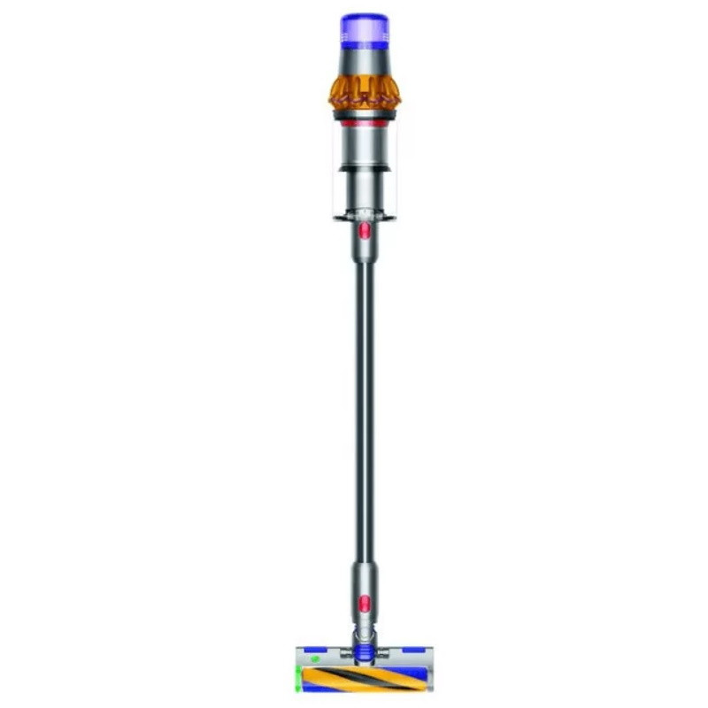 Вертикална прахосмукачка Dyson V15 Detect Аbsolute, 660W, 0.76 л, 60 мин автономия, Сензори, 3 режима, LCD, Сив