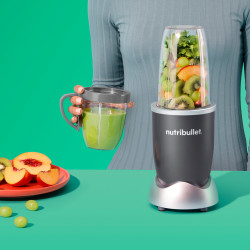 Блендер Nutribullet NB606DG, 600W, 20000 об/мин, 700мл/500мл, 6 остриета, Разбиване на лед, Сив