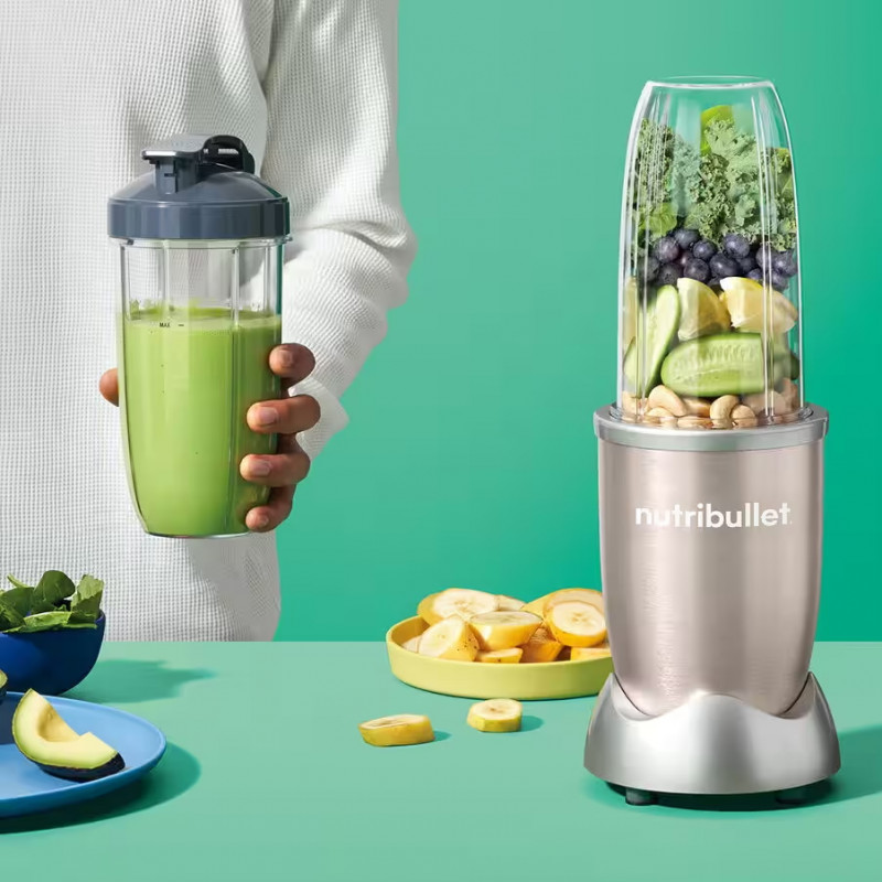 Блендер Nutribullet NB907CP, 900W, 950 мл, Разбиване на лед, Импулс, Без BPA, Шампанско