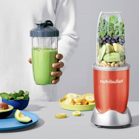 Блендер Nutribullet NB907R, 900W, 950 мл, Разбиване на лед, Импулс, Без BPA, Червен