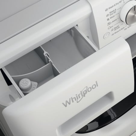 Пералня със сушилня Whirlpool FFWDD 1076258 SV EE, Инверторен мотор, 16 програми, 1600 об/мин, 10 кг, Клас E, LCD дисплей, Таймер, Бял