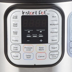 Мултикукър под нялагане Instant Pot DUO 6 112018201, 1000W, 5.7l, 13 програми, 7 функции, Система за безопасност, Сребрист/черен