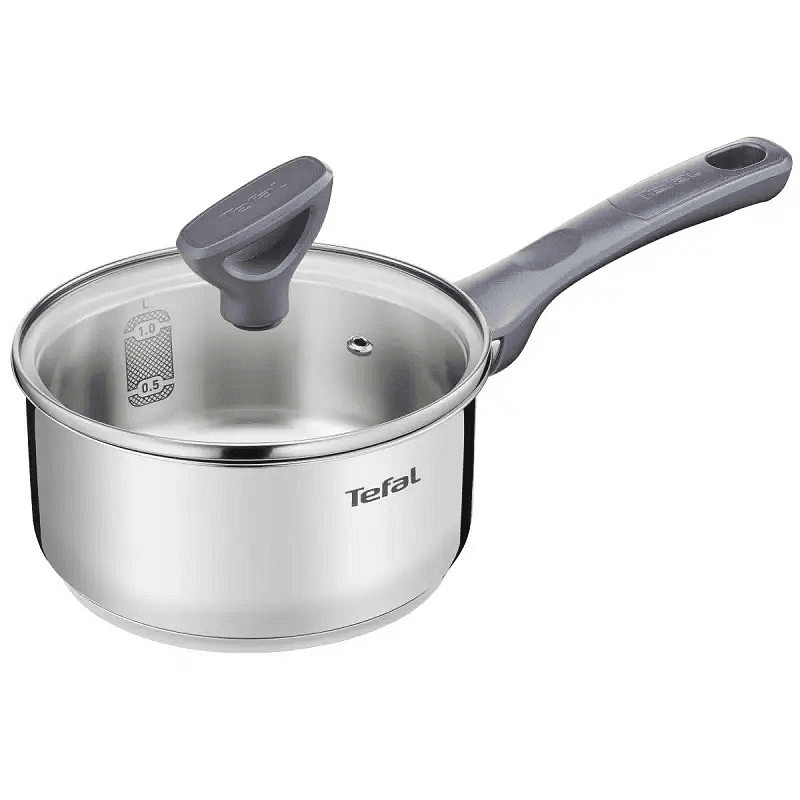 Касерола Tefal Daily Cook G7122255, 16 см, 1 л, Мерителна скала, Титаниево покритие, Индукция, Сив