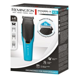 Машинка за подстригване Remington HC5000 Power X5, Автономия 75 мин, Самонаточващи се остриета, Turbo, Аксесоари, Син