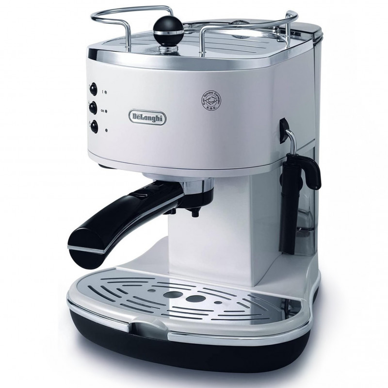 Кафемашина DеLonghi Icona ECO311.W, 1100W, 1.4l, 15 bar, E.S.E дози, Крема диск, Бял