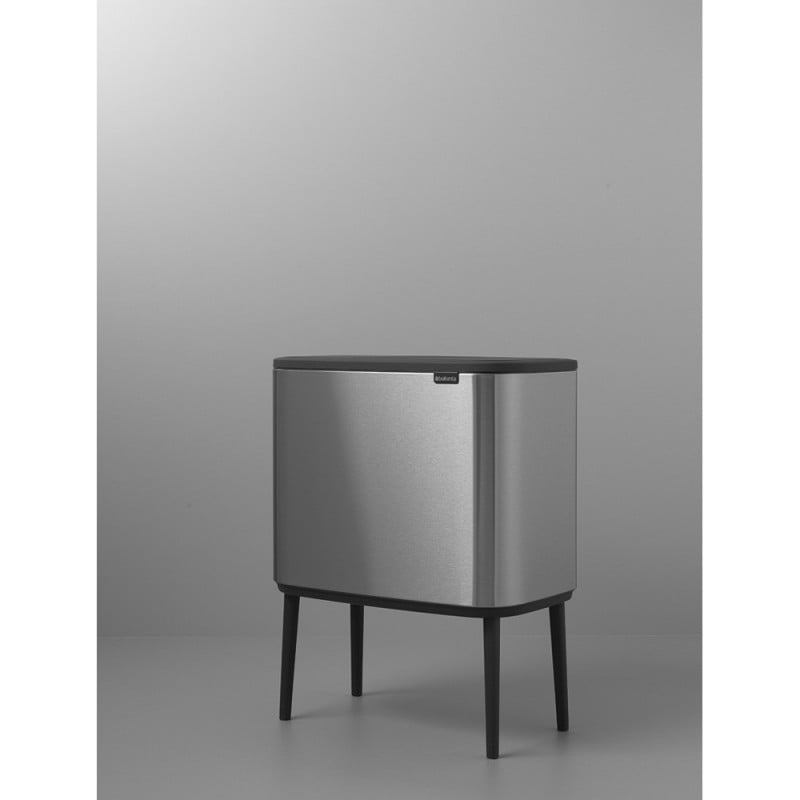 Кош за смет Brabantia Bo Touch 651115, 11/23 л, Леко затваряне, Противоплъзгаща основа, Устойчив на пръстови отпечатъци, Матов Инокс