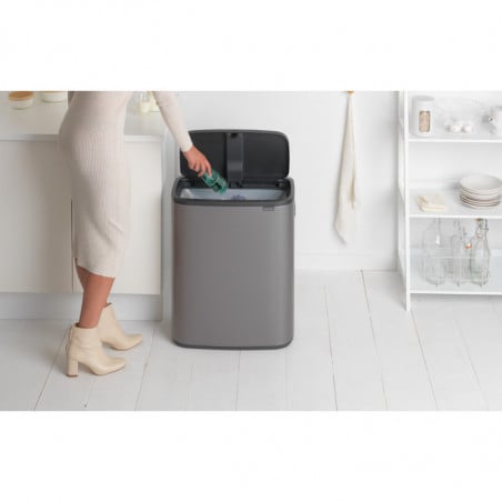 Кош за смет Brabantia Bo Touch 1001276, 60 л, Плавно и безшумно отваряне, Голям отвор, Бронз