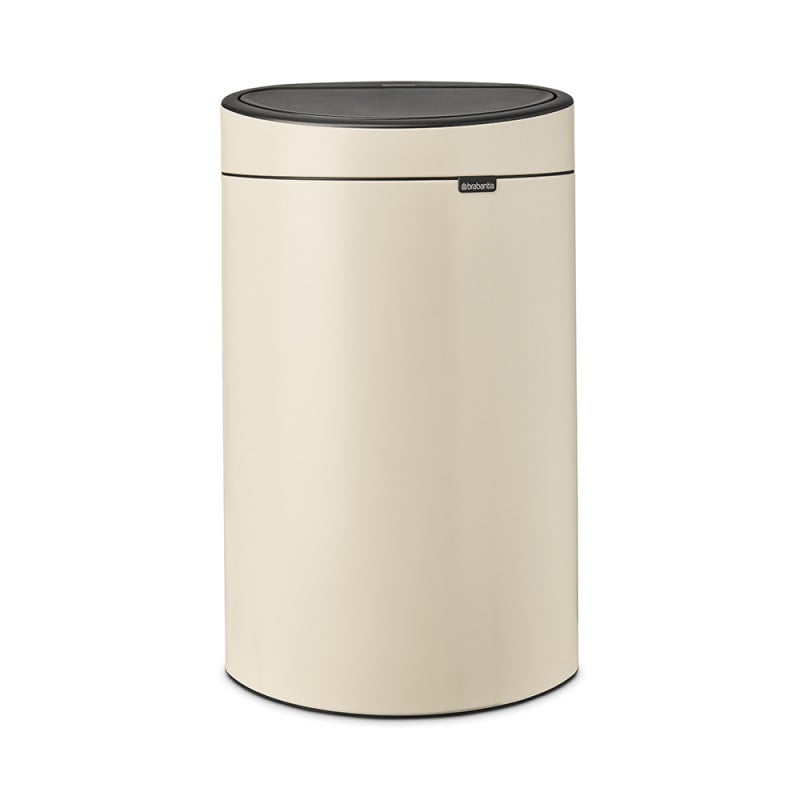 Кош за смет Brabantia Touch Bin New 1005543, 40 л, Плавно и безшумно отваряне, Голям отвор, Бежов