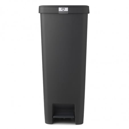 Кош за смет с педал Brabantia StepUp 1005557, 40 л, Екологични материали, Голям отвор, Тъмносив