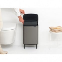 Кош за смет Brabantia Bo Small Hi 1006648, 12 л, Плавно и безшумно отваряне, Сив