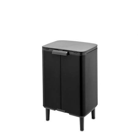 Кош за боклук Brabantia Bo Small Hi 1006649, 12 л, Плавно и безшумно отваряне, Черен мат