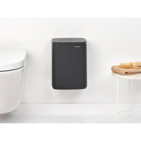 Кош за смет Brabantia Bo Small 1008868, 7л, Плавно и безшумно отваряне, Тъмносив