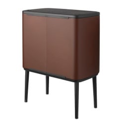 Кош за боклук Brabantia Bo Touch 1005548, 11+23 л, Плавно и безшумно отваряне, Голям отвор, Кафяв