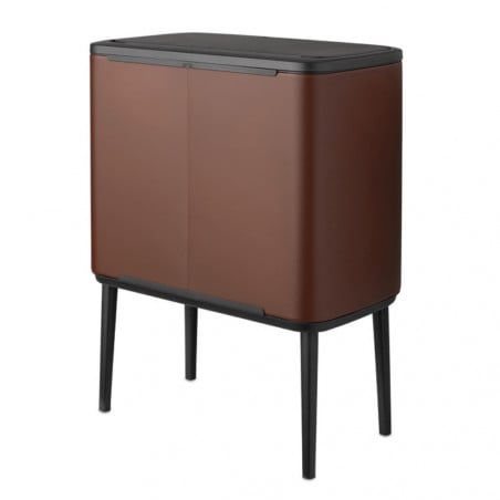 Кош за боклук Brabantia Bo Touch 1005548, 11+23 л, Плавно и безшумно отваряне, Голям отвор, Кафяв