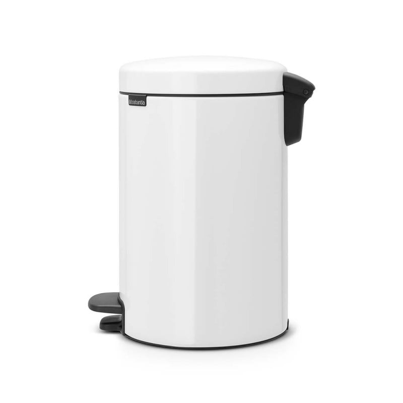 Кош за смет с педал Brabantia NewIcon 649032, 12 л, Леко затваряне, Противоплъзгаща основа, Бял