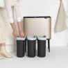 Кош за смет Brabantia Bo Touch 1003216, 3x11 л, Плавно и безшумно отваряне, Голям отвор, Златен металик