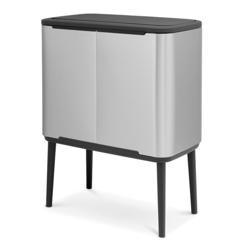 Кош за смет Brabantia Bo Touch 651115, 11/23 л, Леко затваряне, Противоплъзгаща основа, Устойчив на пръстови отпечатъци, Матов Инокс