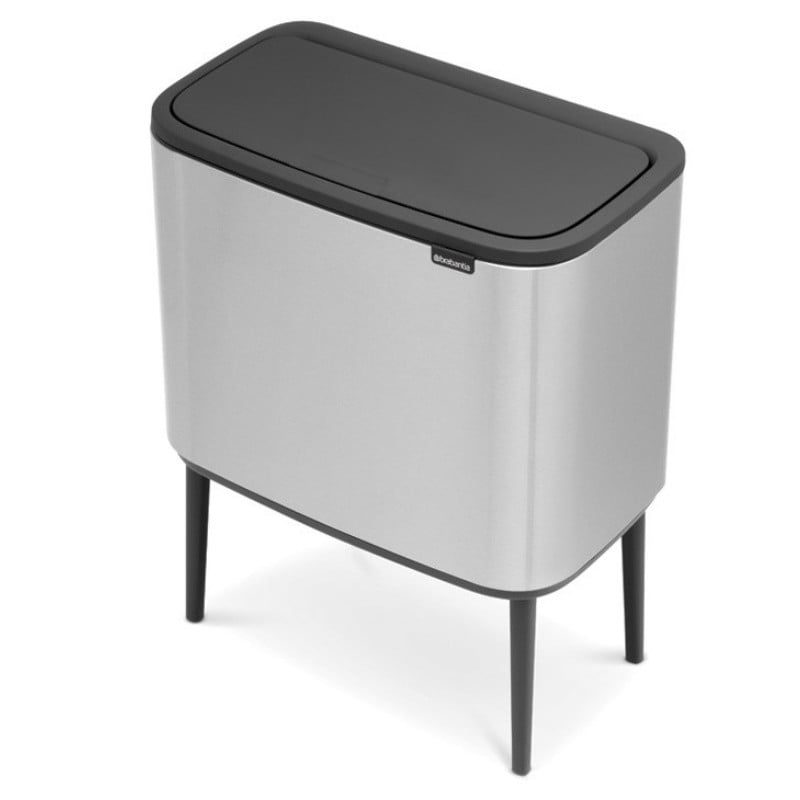 Кош за смет Brabantia Bo Touch 651115, 11/23 л, Леко затваряне, Противоплъзгаща основа, Устойчив на пръстови отпечатъци, Матов Инокс