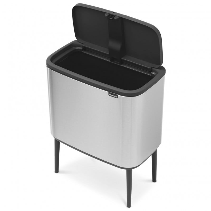 Кош за смет Brabantia Bo Touch 651115, 11/23 л, Леко затваряне, Противоплъзгаща основа, Устойчив на пръстови отпечатъци, Матов Инокс