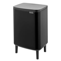 Кош за боклук Brabantia Bo Small Hi 1006649, 12 л, Плавно и безшумно отваряне, Черен мат